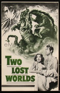 2t0421 TWO LOST WORLDS pressbook 1950 James Arness, great sci-fi dinosaur poster artwork!