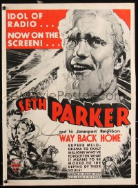 2t0432 WAY BACK HOME pressbook 1932 colossus of NBC radio Seth Parker, Bette Davis, ultra rare!