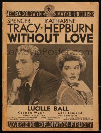 2t0439 WITHOUT LOVE pressbook 1945 great images of Spencer Tracy & Katharine Hepburn, ultra rare!