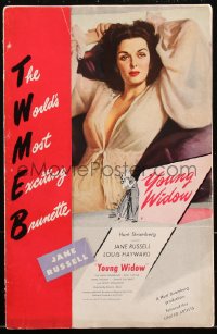 2t0440 YOUNG WIDOW pressbook 1946 world's most exciting sexy brunette Jane Russell, very rare!