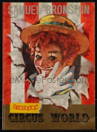 2t0030 CIRCUS WORLD English souvenir program book 1965 different clown art, printed in Italy, rare!