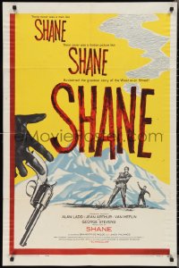 2t1150 SHANE 1sh R1959 most classic western, Alan Ladd, Jean Arthur, Van Heflin, De Wilde!