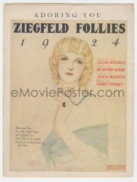 2t0532 ZIEGFELD FOLLIES 1924 sheet music 1924 Alberto Vargas art of beautiful blonde, ultra rare!