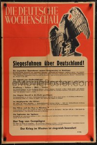 2t0497 DIE DEUTSCHE WOCHENSCHAU 19x28 special poster 1942 Reichsadler Imperial Eagle & Swastika!