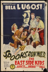 2t1157 SPOOKS RUN WILD 1sh 1941 Bela Lugosi + Leo Gorcey & The East Side Kids & ghost, rare!