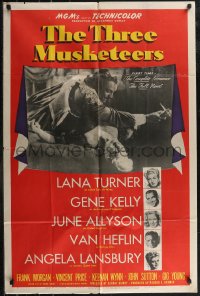 2t1169 THREE MUSKETEERS style D 1sh 1948 Lana Turner, Gene Kelly, June Allyson, Angela Lansbury