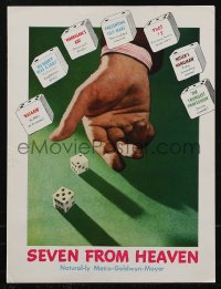 2t0537 SEVEN FROM HEAVEN 6-page trade ad 1943 hand rolling dice, baby needs a new house-record!