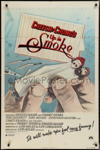 2t1174 UP IN SMOKE style B 1sh 1978 Cheech & Chong, it will make you feel funny, revised tagline!