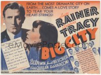 2t1477 BIG CITY herald 1937 Luise Rainer & Spencer Tracy in a love story to tear your heart-strings!