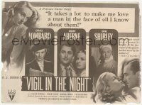 2t1537 VIGIL IN THE NIGHT herald 1940 Carole Lombard, Brian Aherne, George Stevens, ultra rare!