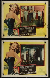 2t1424 AFFAIR IN TRINIDAD 3 LCs 1952 great images of sexiest Rita Hayworth & Glenn Ford!