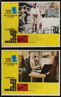 2t1374 DAY OF THE JACKAL 8 LCs 1973 Fred Zinnemann assassination classic, master killer Edward Fox!