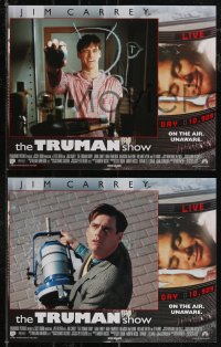 2t1401 TRUMAN SHOW 8 LCs 1998 great images of Jim Carrey, Ed Harris, directed by Peter Weir!