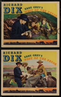 2t1422 WEST OF THE PECOS 4 LCs 1935 cool images of cowboy Richard Dix & Martha Sleeper, Zane Grey!