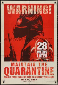 2w0810 28 WEEKS LATER teaser DS 1sh 2007 McCormack, Robert Carlyle, maintain the quarantine!