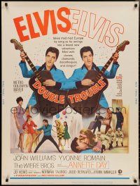 2w0751 DOUBLE TROUBLE 30x40 1967 cool mirror image of rockin' Elvis Presley playing guitar!