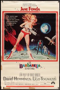 2w0070 BARBARELLA 40x60 1968 sexiest sci-fi art of Jane Fonda by Robert McGinnis, Roger Vadim!