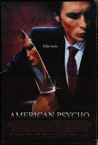 2w0816 AMERICAN PSYCHO 1sh 2000 psychotic yuppie killer Christian Bale, from Ellis novel!
