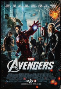 2w0818 AVENGERS advance DS 1sh 2012 Robert Downey Jr & The Hulk, assemble 2012!