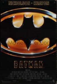 2w0826 BATMAN 1sh 1989 directed by Tim Burton, cool image of Bat logo, new credit design!