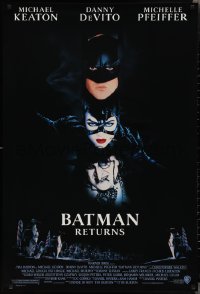 2w0831 BATMAN RETURNS 1sh 1992 Michael Keaton, Danny DeVito, Michelle Pfeiffer, Tim Burton!