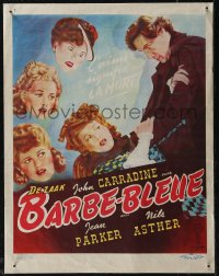 2w0342 BLUEBEARD Belgian 1946 art of John Carradine & his female victims, directed by Edgar Ulmer!