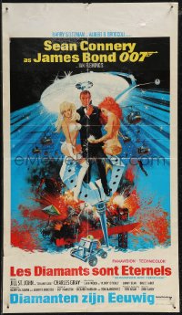 2w0344 DIAMONDS ARE FOREVER Belgian 1971 art of Sean Connery as James Bond by Robert McGinnis!
