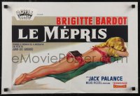 2w0346 LE MEPRIS Belgian 1963 Jean-Luc Godard, different art of sexy Bardot sunbathing in bikini!