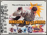 2w0464 INNOCENT BYSTANDERS British quad 1972 Stanley Baker, cool day-glo title and at upper right!