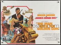 2w0465 MAN WITH THE GOLDEN GUN British quad 1974 Robert McGinnis art of Roger Moore as James Bond!