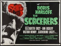 2w0470 SORCERERS British quad 1967 English horror, completely different art of creepy Boris Karloff!