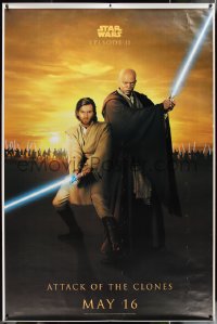 2w0083 ATTACK OF THE CLONES teaser DS bus stop 2002 Star Wars Episode II, Obi-Wan and Mace Windu!
