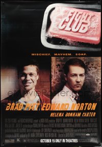 2w0090 FIGHT CLUB DS bus stop 1999 close-up portraits of Edward Norton and Brad Pitt!