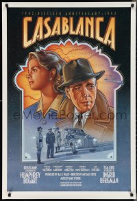 2w0733 CASABLANCA 27x40 video poster R1992 Humphrey Bogart, Ingrid Bergman, Curtiz classic!