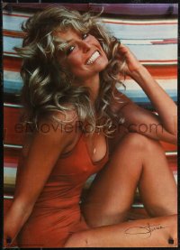 2w0177 FARRAH FAWCETT 20x28 commercial poster 1976 classic c/u of the sexy star in red swimsuit!