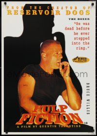 2w0180 PULP FICTION 24x34 commercial poster 1994 Tarantino, image of smoking Bruce Willis!