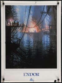 2w0193 STAR TOURS 18x24 commercial poster 1986 Walt Disney & Star Wars, Endor, treetop Ewok village!