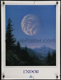 2w0194 STAR TOURS 18x24 commercial poster 1986 Disney & Star Wars, Endor as seen from Forest Moon!