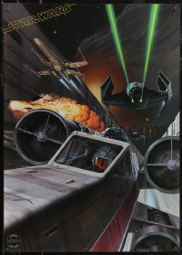 2w0195 STAR WARS 20x28 commercial poster 1977 Ralph McQuarrie artwork of the Death Star trench run!