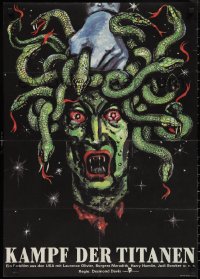 2w0438 CLASH OF THE TITANS East German 23x32 1985 wonderful different art of Medusa's severed head!