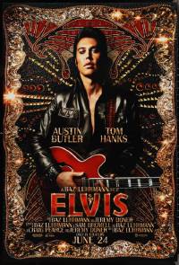 2w0889 ELVIS advance DS 1sh 2022 great image of Austin Butler in the title role with guitar!