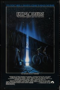 2w0898 EXPLORERS 1sh 1985 directed by Joe Dante, the adventure begins in your own back yard!