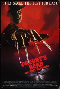 2w0913 FREDDY'S DEAD 1sh 1991 great art of Robert Englund as Freddy Krueger!