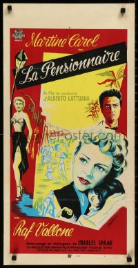 2w0585 RIVIERA French 16x32 1954 different art of sexy Martine Carol & Raf Vallone by Tramboure!