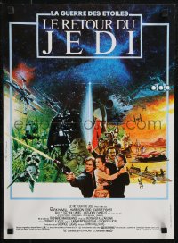 2w0594 RETURN OF THE JEDI French 15x21 1983 George Lucas classic, different Michel Jouin sci-fi art!
