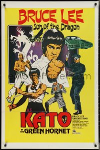 2w0936 GREEN HORNET 1sh 1974 cool art of Van Williams & giant Bruce Lee as Kato!