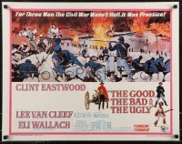 2w0762 GOOD, THE BAD & THE UGLY 1/2sh 1968 Clint Eastwood, Lee Van Cleef, Wallach, Leone classic!