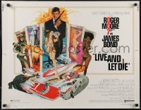 2w0765 LIVE & LET DIE West Hemi 1/2sh 1973 McGinnis art of Roger Moore as James Bond & tarot cards!