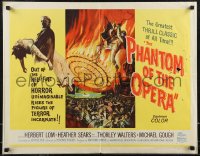 2w0769 PHANTOM OF THE OPERA 1/2sh 1962 Hammer horror, Herbert Lom, cool art by Reynold Brown!