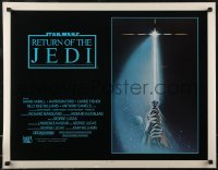 2w0771 RETURN OF THE JEDI int'l 1/2sh 1983 George Lucas, art of hands holding lightsaber by Reamer!